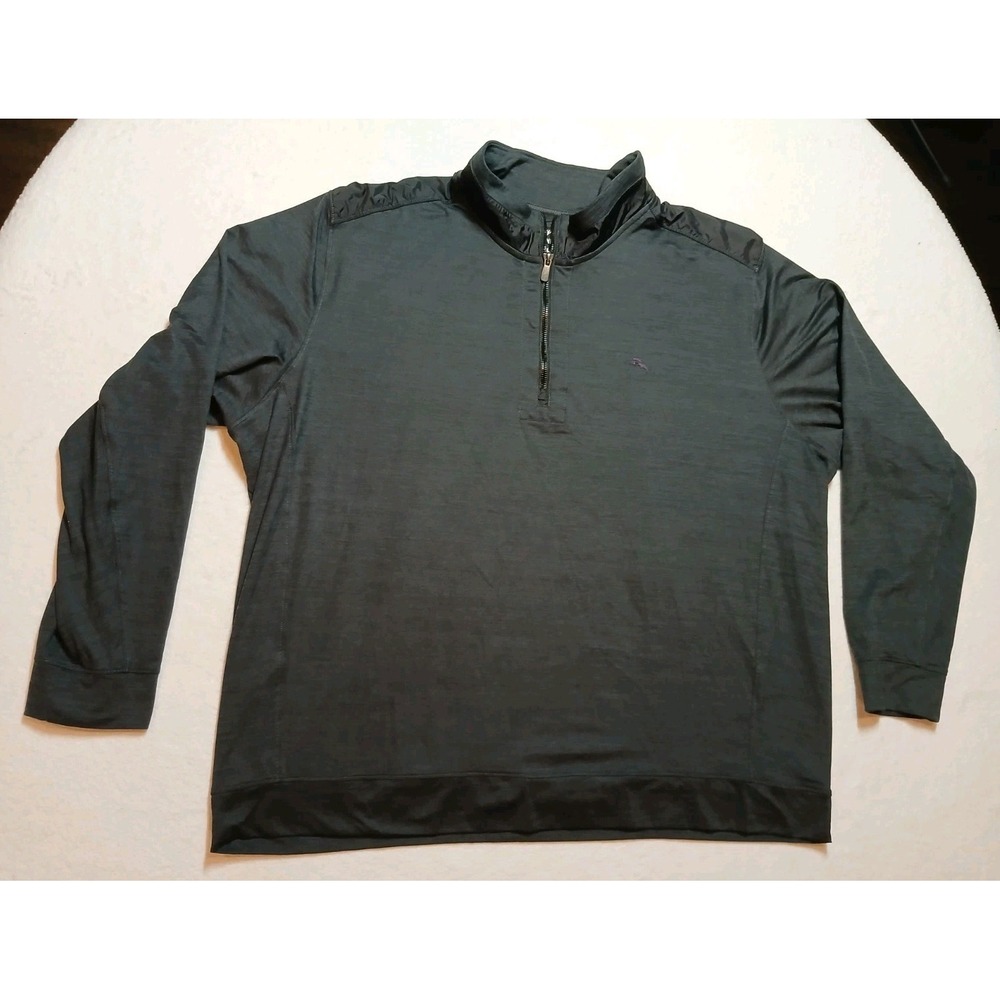 Tommy Bahama Shirt Mens 3XL DarkGray IslandZone Quarter Zip Pullover Performance